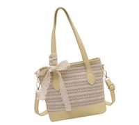 Sac seau pour femme - Joli sac à bandoulière en paille - Grande capacité - Messagers simples pour les voyages quotidiens - Pour femme - Seau en paille - Belle bandoulière - Pour la plage - Pour tous