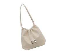 Sac seau spacieux avec cordon de serrage PU léger et pratique pour les aisselles, style coréen pour un usage quotidien, le travail, blanc