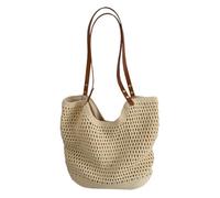 Sac seau tendance en corde de coton essentiel, sac à main à bandoulière, sacs de plage pour les vacances avec compartiments spacieux, sac d'extérieur, multicolore, One Size