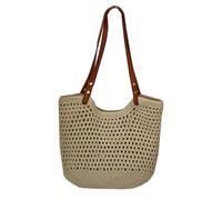 Sac seau tendance en corde de coton essentiel, sac à main à bandoulière, sacs de plage pour les vacances avec compartiments spacieux, sac d'extérieur, multicolore, One Size