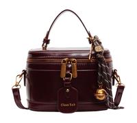 Sac seau tendance en cuir PU pour femme, sac à main décontracté, sac à bandoulière élégant, messagers rétro pour bandoulière, sac à main élégant, rouge vin, 7.09x5.12x3.94inch