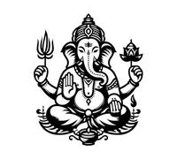 sac seigneur Ganesh Stickers gravés 41x49.7cm Fourni avec un kit de film de transfert Noir