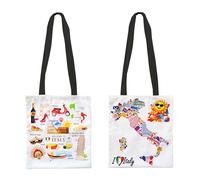 Sac Shopper en tissu toile coton 38 x 42 cm motifs italiens, impression avant et arrière, poignées en coton, fabriqué en Italie, Shopping Eco-friendly dépenses utiles tous les jours Cadeau Idée