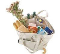 Sac shopping à compartiments - METALTEX - Multi-usages - 68 x 43 cm - Coton Olivier