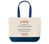 Sac Shopping Bleu Alexis Aussi Génial - Cabas Coton Solide & Pratique pour Courses, Travail - Idée Cadeau Original Collègue, Anniversaire ou Départ Retraite