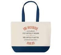 Sac Shopping Bleu Archiviste Aussi Géniale - Cabas Coton Solide & Pratique pour Courses, Travail - Idée Cadeau Original Collègue, Anniversaire ou Départ Retraite