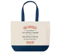 Sac Shopping Bleu Gabrielle Aussi Géniale - Cabas Coton Solide & Pratique pour Courses, Travail - Idée Cadeau Original Collègue, Anniversaire ou Départ Retraite