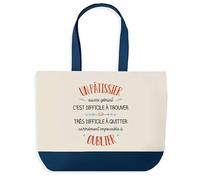 Sac Shopping Bleu Pascal Aussi Génial - Cabas Coton Solide & Pratique pour Courses, Travail - Idée Cadeau Original Collègue, Anniversaire ou Départ Retraite