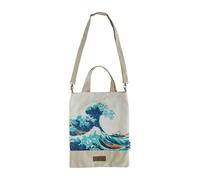 Sac shopping Erik The Great Wave off Kanagawa Gris 28x40 cm