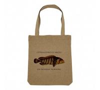 Sac Shopping Tote Bag Aspect Lin - Cephalopholis Argus on Monday morning Biology Board Illustration - Sac de Courses Toile Epaisse 360g Beige Naturel Cabas Porté Epaule Solide Imprimé en France