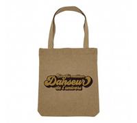 Sac Shopping Tote Bag Aspect Lin - Certifié meilleur Danseur de l'univers Samba Salsa Classique Jazz - Sac de Courses Toile Epaisse 360g Beige Naturel Cabas Porté Epaule Solide Imprimé en France