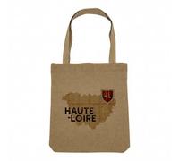 Sac Shopping Tote Bag Aspect Lin - Haute Loire 43 Departement Le puy en Velay Carte Ancienne Rare - Sac de Courses Toile Epaisse 360g Beige Naturel Cabas Porté Epaule Solide Imprimé en France