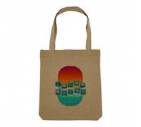 Sac Shopping Tote Bag Aspect Lin - Hello World Keys Mechanical Keyboard Keycaps Geek Techy Mech Computer - Sac de Courses Toile Epaisse 360g Beige Naturel Cabas Porté Epaule Solide Imprimé en France