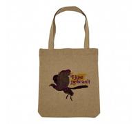 Sac Shopping Tote Bag Aspect Lin - I Just Pelican't Collage Parodie Humour Vintage Illustration Art Animal Oiseau Jeu de Mot Anglais Puns Zoomer - Sac de Courses Toile Epaisse 360g Beige Naturel