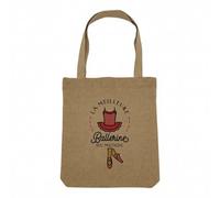 Sac Shopping Tote Bag Aspect Lin - La Meilleure Ballerine du monde Danseuse Danse Passion Art Musique Classique - Sac de Courses Toile Epaisse 360g Beige Naturel Cabas Porté Epaule Solide Imprimé en