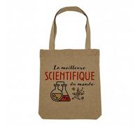 Sac Shopping Tote Bag Aspect Lin - La Meilleure Scientifique du Monde Science Physique Mathématique Biologie Einstein - Sac de Courses Toile Epaisse 360g Beige Naturel Cabas Porté Epaule Solide