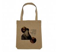 Sac Shopping Tote Bag Aspect Lin - Learning Never Exhausts the Mind Da Vinci Quotes Inspirational Artistic - Sac de Courses Toile Epaisse 360g Beige Naturel Cabas Porté Epaule Solide Imprimé en France