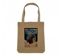 Sac Shopping Tote Bag Aspect Lin - My Crush Wants to Date Me Collage Vintage Illustration Art Humour Parodie Animal - Sac de Courses Toile Epaisse 360g Beige Naturel Cabas Porté Epaule Solide Imprimé