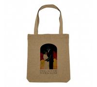 Sac Shopping Tote Bag Aspect Lin - Not Die Poor & Alone Collage Vintage Illustration Art Humour Surreel Psychedelique - Sac de Courses Toile Epaisse 360g Beige Naturel Cabas Porté Epaule Solide