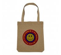 Sac Shopping Tote Bag Aspect Lin - Really Be Like That Collage Vintage Illustration Art Humour Message - Sac de Courses Toile Epaisse 360g Beige Naturel Cabas Porté Epaule Solide Imprimé en France