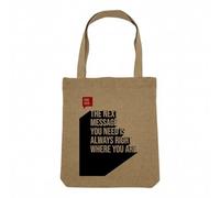 Sac Shopping Tote Bag Aspect Lin - The Next Message You Need Is Always Right Quote Ram Dass Inspire Motivate Spiritual Meditation - Sac de Courses Toile Epaisse 360g Beige Naturel Cabas Porté Epaule
