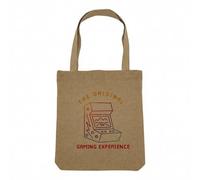 Sac Shopping Tote Bag Aspect Lin - The Original Gaming Experience Arcade Jeux Video Game Retro Gaming - Sac de Courses Toile Epaisse 360g Beige Naturel Cabas Porté Epaule Solide Imprimé en France