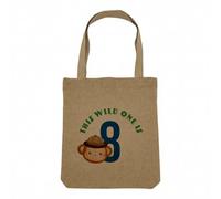 Sac Shopping Tote Bag Aspect Lin - This Wild One is 8 Celebration Birthday Party Gift Safari Animals - Sac de Courses Toile Epaisse 360g Beige Naturel Cabas Porté Epaule Solide Imprimé en France