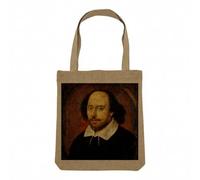 Sac Shopping Tote Bag Aspect Lin - William Shakespeare Ecrivain Anglais Theatre Portrait Peinture - Sac de Courses Toile Epaisse 360g Beige Naturel Cabas Porté Epaule Solide Imprimé en France