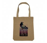 Sac Shopping Tote Bag Aspect Lin - You Can't Spell Cool Collage Vintage Illustration Art Animal Pigeon Humour Puns Zoomer Streetwear Parodie - Sac de Courses Toile Epaisse 360g Beige Naturel Cabas