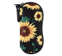Sac Souple MoKo Lunettes de Soleil, Ultra léger Boitier Lunettes en Néoprène Housse Organisateur Portable pour Hommes, Femmes - Noir, Tournesol