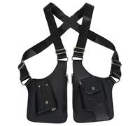 Sac sous les aisselles à double épaule, sac sous les aisselles antivol en cuir PU portable, pochette d'épaule cachée réglable les bras pour les fêtes Steampunk, le shopping en plein air, pour ho