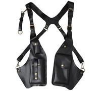 Sac sous Les aisselles à Double épaule, Sac sous Les Bras réglable en Cuir avec Poches, à bandoulière en Cuir Armor
