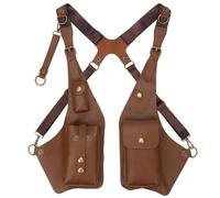 Sac sous Les aisselles à Double épaule, Sac sous Les Bras réglable en Cuir avec Poches, à bandoulière en Cuir Armor, Marron