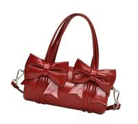 Sac sous les aisselles pour femme Style coréen Sac à bandoulière en cuir PU Bandoulière Jolis nœuds Messagers Cylindre de poche pour femmes Jolis nœuds d'épaule Style coréen Bandoulière Cylindre
