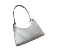 Sac sous les bras en PU de couleur unie, sac à main Compact à fermeture éclair pour dames, sac à bandoulière Transport Petit Chien Voiture (White, One Size)