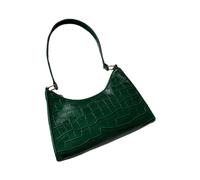 Sac sous les bras en PU de couleur unie, sac à main Compact à fermeture éclair pour dames, sac à bandoulière Porte-cartes De Visite Portefeuille En Cuir (Green, One Size)