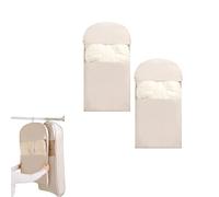 Sac sous vide à suspendre, housse à vêtements auto-compressante, organiseur de placard gain de place,sac de rangement, housse anti-poussière, compression sans aspirateur (Beige, 130 cm 2 pièces)