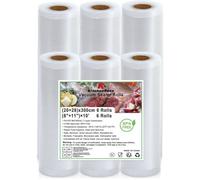 Sac sous Vide Alimentaire 6 Rouleaux 20/28×300cm, KitchenBoss Rouleaux de Mise sous Vide Alimentaire