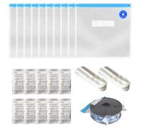Sac Sous Vide Filament 3D, 10 Pièces Kit De Stockage De Filament Pour Imprimante 3D, Avec 10 Agents Anti Humidité 2 Clips D'Étanchéité, Pour Stockage PLA ABS PETG TPU (34 X 30 Cm)
