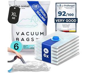 Sac Sous Vide Vetement Aspirateur Lot de 6 XL - Réutilisable Sacs Compression | 80% L'Espace de Stockage Supplémentaire, Housse Rangement: Voyage Couette Penderie Manteau