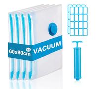 Sac Sous Vide Vetement Aspirateur,Sacs Sous Vide Voyage avec Pompe,Housse Vetement 60x80cm,Housse Compactor Sous Vide Réutilisables pour Couettes,Literie(La couleur de l'étiquette est aléatoire)