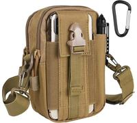 Sac Tactique Ceinture,Nylon Sacoche Ceinture,Multifonctionnelle Molle Edc Gadget Sac Pour Téléphone,Plein-Air,Randonnée,Alpinisme Et Cyclisme (Avec 1 Mousquetons Et 1 Bandoulière).[Q6]