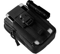 Sac Tactique Molle - Sac Banane Utilitaire EDC - pour Camping, randonnée, Plein air - Support pour téléphone Portable - Noir