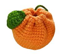 Sac Tanger | Cordon de Serrage - Paquet de Fruits au Crochet | Portefeuille découpé en Forme d'orange | Sac à Main en Crochet pour Femme, pièce de Monnaie, chargeurs, Portefeuille Orange Mignon