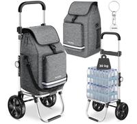 Sac - TECTAKE - Chariot de courses SHOPPER 3 en 1 pliable avec sac isotherme capacité 56L - Gris