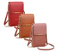 Sac Téléphone - Cuir PU 19x12x4cm | Pochette Bandoulière Élégante | Étui Tactile pour Clés et Téléphone | Sac Mode pour Femme, Voyage, Achats et Accessoires Quotidiens