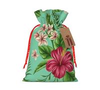 Sac tendance avec cordon de serrage et étiquette en papier kraft pour Noël, Halloween