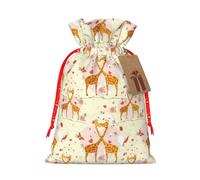 Sac tendance avec cordon de serrage et étiquette en papier kraft pour Noël, Halloween