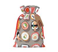 Sac tendance avec cordon de serrage et étiquette en papier kraft pour Noël, Halloween