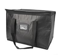 Sac thermique de livraison de nourriture pour pizzas, restaurants, plats à emporter, repas chauds et froids, double fermeture éclair, compartiment avant pour petits objets (50 L)